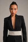 Buy_Anaash_White Pearls Knitted Belt _at_Aza_Fashions