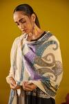 Shop_SHAZA_Multi Color Pashmina Kalamkari Border Stole _Online_at_Aza_Fashions