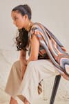 Buy_Shaza_Multi Color Disruption Handpainted Pashmina Stole _at_Aza_Fashions