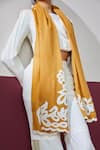Buy_Shaza_Yellow Designer Velvet Affair Stole _Online_at_Aza_Fashions