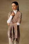 Buy_SHAZA_Beige Vineyard Stole With Zari Detailing _at_Aza_Fashions