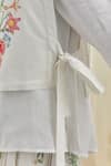Pozruh by Aiman_White Cotton, Hemp Embroidery Collared Bouquet Bib Set _Online