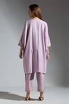 Shop_Neha Gursahani_Purple Silk Embroidery V-neck Light Co-ord Set _at_Aza_Fashions