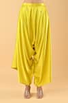 Buy_Keith Gomes_Yellow Chiffon, Crepe Beads Round Neck Embroidered Tunic And Dhoti Set _Online_at_Aza_Fashions