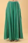 Keith Gomes_Green Silk Organza Embroidery, Zari Round Neck Tunic Set _Online_at_Aza_Fashions