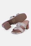 Shop_Heel Your Sole_Gold Genuine Leather Block Heels _at_Aza_Fashions