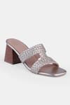 Shop_Heel Your Sole_Gold Genuine Leather Block Heels _Online_at_Aza_Fashions