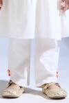 Neha Gursahani_Ivory Silk, Spandex Embroidery Designer Kurta _at_Aza_Fashions