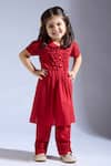 Buy_Neha Gursahani_Red Cambric Kurta And Pant Set _at_Aza_Fashions