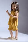 Buy_Neha Gursahani_Mustard Cotton Ruffles Cambric Top And Shorts Set _Online_at_Aza_Fashions