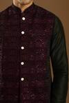 Arihant Rai Sinha_Purple Velvet Embroidery Bloom Art Bundi_at_Aza_Fashions