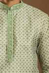 Shop Arihant Rai Sinha Green Cotton, Silk Embroidery Mughal Jaal Print Kurta Set at Aza Fashions Shop_Arihant Rai Sinha_Green Cotton, Silk Embroidery Mughal Jaal Print Kurta Set _at_Aza_Fashions