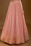 Shop_Aariyana Couture_Pink Silk, Net, Georgette Sequins, Mirrors Square Neck Work Lehenga Set _Online_at_Aza_Fashions