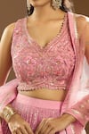 Shop_Aariyana Couture_Pink Silk, Georgette, Net Sequins, Pearls, Cut Work, Embroidery Lehenga Set _Online_at_Aza_Fashions