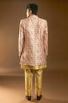 Shop_Arihant Rai Sinha_Peach Silk Embroidery Floral Print Jacket And Kurta Set _at_Aza_Fashions