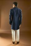 Arihant Rai Sinha_Blue Silk, Polyester, Viscose Metallic Thread, Cut Dana Placement Sherwani Set _Online_at_Aza_Fashions