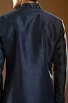 Shop_Arihant Rai Sinha_Blue Silk, Polyester, Viscose Metallic Thread, Cut Dana Placement Sherwani Set _Online_at_Aza_Fashions
