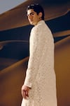 Shop_Amaare_Ivory Silk Embroidery, Sequins Designer Rup Sherwani Set _at_Aza_Fashions