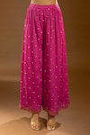 Shop_Naintara Bajaj_Pink Chiffon Sequins, Embroidery Round Neck Floral Bloom Print Kurta Sharara Set _at_Aza_Fashions