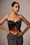 Shop_Emblaze_Black Lycra, Cotton Bows, Stones, Crystals Shimmer Skirt And Embellished Top _Online_at_Aza_Fashions