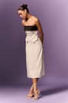 Buy_Emblaze_White Viscose Open Neck And Black Formal Midi Dress _Online_at_Aza_Fashions