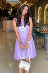 Buy_Emblaze_Lilac Sequins Round Neck Dress_at_Aza_Fashions