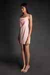 Emblaze_Pink Crepe Cowl Neck Mini Dress _Online_at_Aza_Fashions