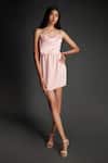 Buy_Emblaze_Pink Crepe Cowl Neck Mini Dress _Online_at_Aza_Fashions
