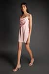 Shop_Emblaze_Pink Crepe Cowl Neck Mini Dress _Online_at_Aza_Fashions