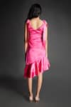 Shop_Emblaze_Pink Modal, Satin V-neck Ruffled Dress With Shoulder Tie-up _at_Aza_Fashions