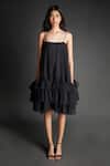 Shop_Emblaze_Black Tulle Open Neck Ruffled Dress _Online_at_Aza_Fashions