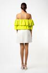 Shop_Emblaze_Lavender Crepe Off-shoulder Lime Crop Top _at_Aza_Fashions