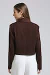 Shop_Emblaze_Brown Viscose Crop Blazer Set _at_Aza_Fashions