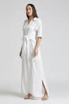 Buy_Emblaze_White Lurex V-neck Maxi Dress _Online_at_Aza_Fashions