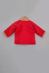 Shop_LITTLE BRATS_Red Cotton Embroidery Bird Kurta Dhoti Set _at_Aza_Fashions