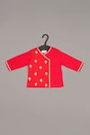 Buy_LITTLE BRATS_Red Cotton Embroidery Floral Boys Kurta Set 
