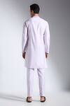 Shop_Neha Gursahani_Purple Silk Embroidery Kurta Pant Set _at_Aza_Fashions