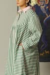 Buy_Quod_Multi Color Cotton Collared Striped Streams Dress _Online_at_Aza_Fashions