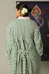 Quod_Multi Color Cotton Collared Striped Streams Dress _at_Aza_Fashions