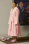 Buy_Quod_Pink Cotton Collared Tide Trench Dress _Online_at_Aza_Fashions