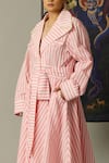 Quod_Pink Cotton Collared Tide Trench Dress _at_Aza_Fashions