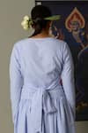 Shop_Quod_Blue Cotton Embroidery Round Neck Striped Brooks Dress _Online_at_Aza_Fashions
