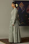 Shop_Quod_Green Cotton Embroidery Scoop Neck Striped Brooks Dress _Online_at_Aza_Fashions