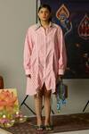 Shop_Quod_Multi Color Cotton Collared Striped Designer Dress 