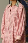 Quod_Multi Color Cotton Collared Striped Designer Dress _Online