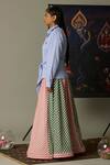 Quod_Blue Cotton Collared Striped Four Sleeves Shirt _Online_at_Aza_Fashions