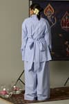 Shop_Quod_Blue Cotton Embroidery Collared Wisp Shirt In Aqua _at_Aza_Fashions