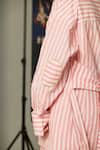 Quod_Pink Cotton Embroidery Collared Wisp Striped Shirt _Online_at_Aza_Fashions