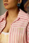 Buy_Quod_Pink Cotton Embroidery Collared Wisp Striped Shirt _Online_at_Aza_Fashions