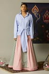Buy_Quod_Multi Color Cotton Ripple Skirt _Online_at_Aza_Fashions
